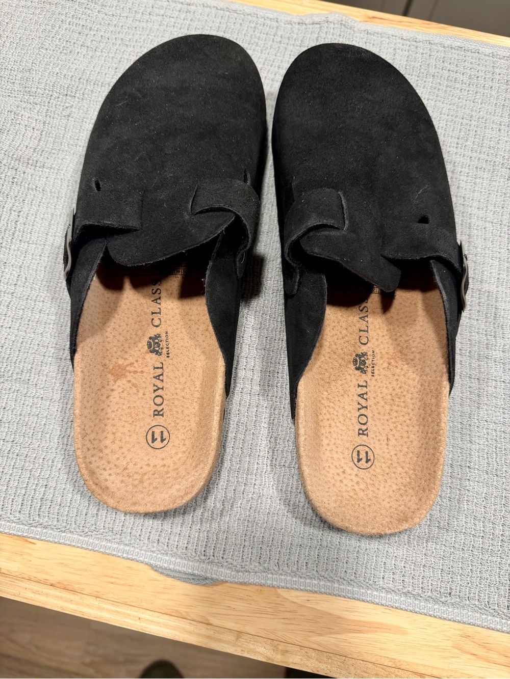 Royal Classics Black Suede Slip-On Men's Mule Loafers